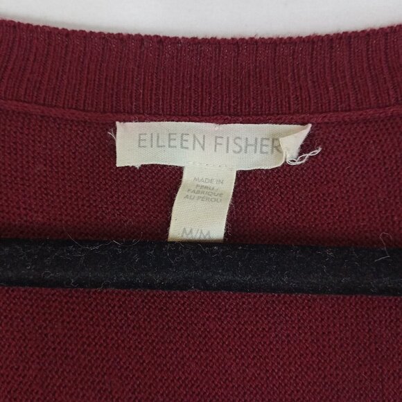 Eileen Fisher Womens Sweater Size M Pullover Dolman Sleeve Round Neck Top Red - Picture 3 of 4